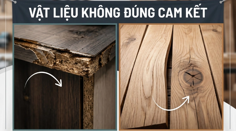 Vật liệu không đúng